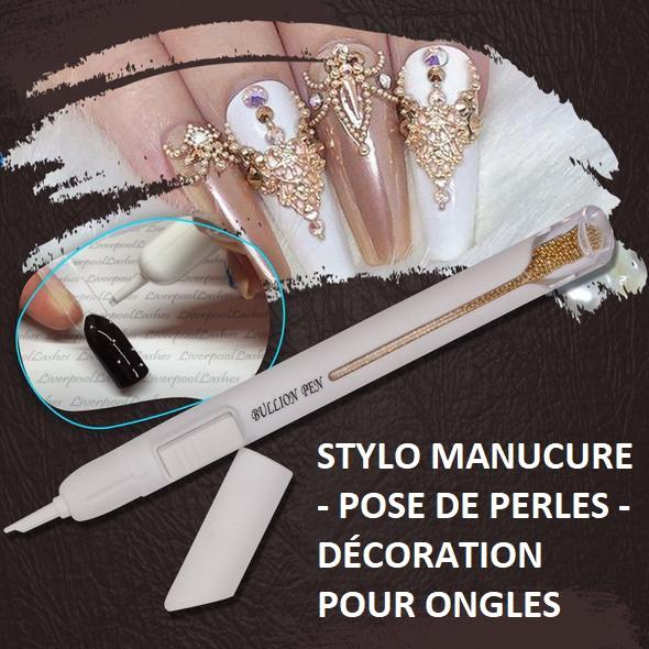 Stylo Manucure - Pose de Perles - Décoration Pour Ongles Beauté Produit Argenté 